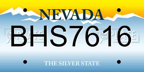 BHS7616 Nevada License Plate