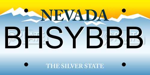 BHSYBBB Nevada License Plate