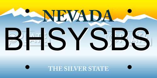 BHSYSBS Nevada License Plate