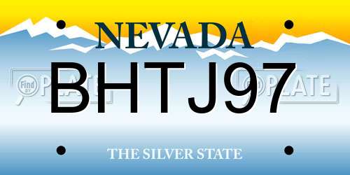 BHTJ97 Nevada License Plate