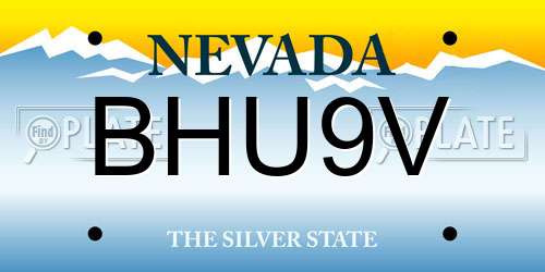BHU9V Nevada License Plate