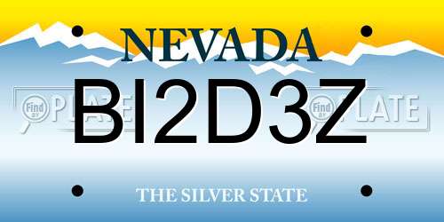 BI2D3Z Nevada License Plate
