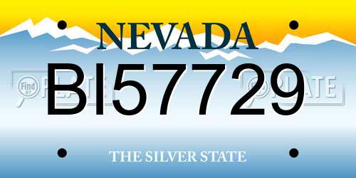 BI57729 Nevada License Plate