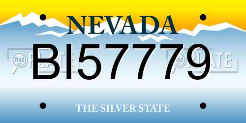 BI57779 Nevada License Plate