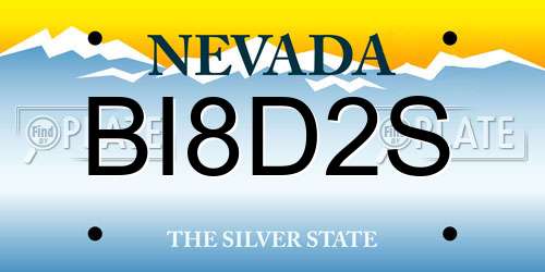 BI8D2S Nevada License Plate
