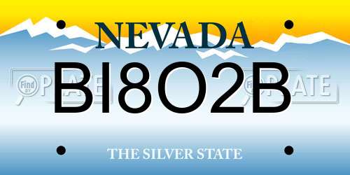 BI8O2B Nevada License Plate
