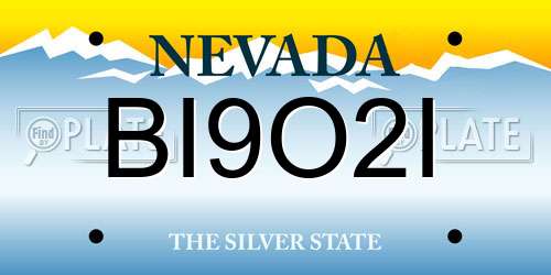 BI9O2I Nevada License Plate