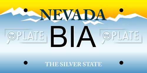 BIA Nevada License Plate