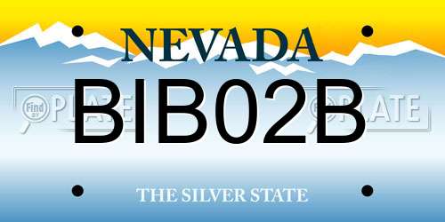 BIB02B Nevada License Plate