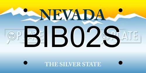 BIB02S Nevada License Plate