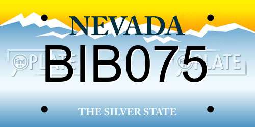 BIB075 Nevada License Plate