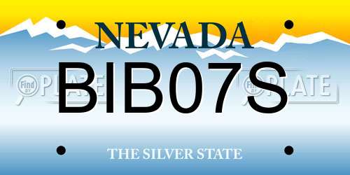 BIB07S Nevada License Plate