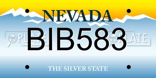 BIB583 Nevada License Plate