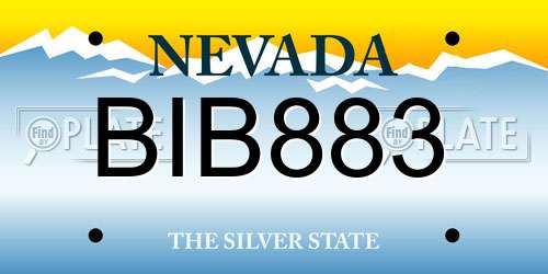 BIB883 Nevada License Plate