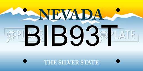 BIB93T Nevada License Plate