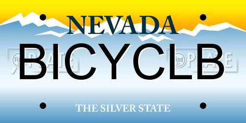 BICYCLB Nevada License Plate