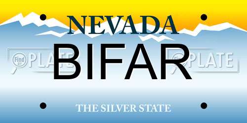 BIFAR Nevada License Plate