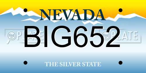 BIG652 Nevada License Plate
