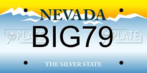 BIG79 Nevada License Plate
