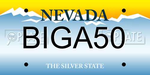 BIGA50 Nevada License Plate