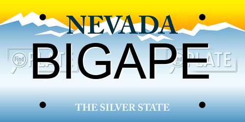 BIGAPE Nevada License Plate