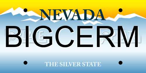 BIGCERM Nevada License Plate