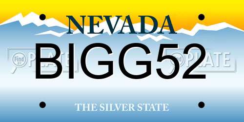 BIGG52 Nevada License Plate