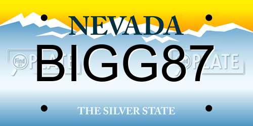 BIGG87 Nevada License Plate