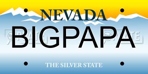 BIGPAPA Nevada License Plate