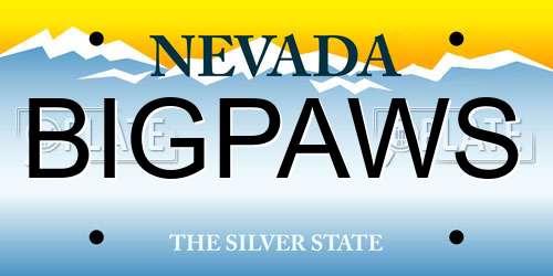 BIGPAWS Nevada License Plate