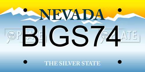 BIGS74 Nevada License Plate