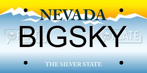 BIGSKY Nevada License Plate