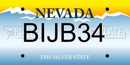 BIJB34 Nevada License Plate