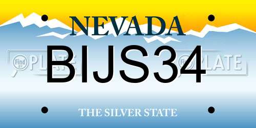 BIJS34 Nevada License Plate