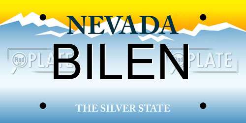 BILEN Nevada License Plate