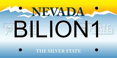 BILION1 Nevada License Plate