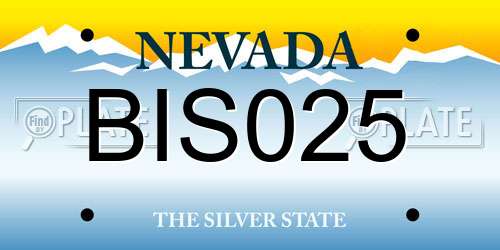 BIS025 Nevada License Plate