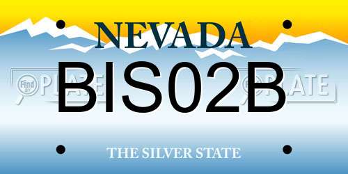 BIS02B Nevada License Plate