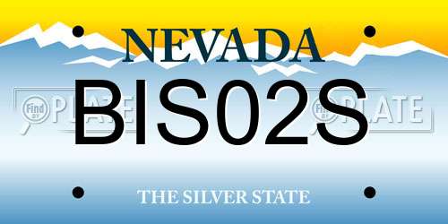 BIS02S Nevada License Plate