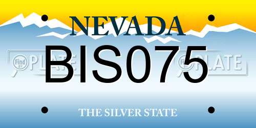 BIS075 Nevada License Plate