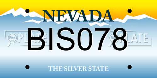 BIS078 Nevada License Plate