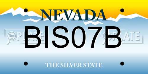 BIS07B Nevada License Plate