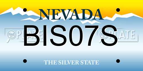 BIS07S Nevada License Plate