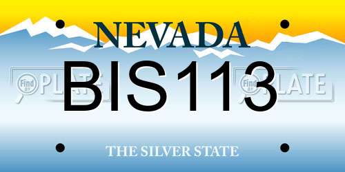 BIS113 Nevada License Plate
