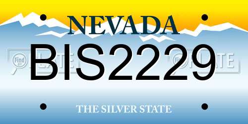 BIS2229 Nevada License Plate