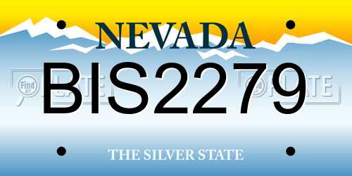 BIS2279 Nevada License Plate