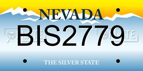 BIS2779 Nevada License Plate