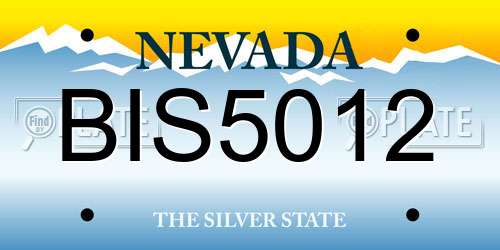 BIS5012 Nevada License Plate