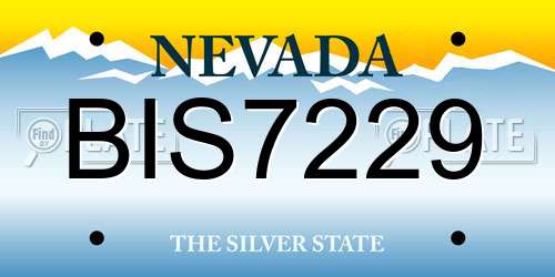 BIS7229 Nevada License Plate