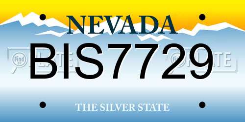 BIS7729 Nevada License Plate